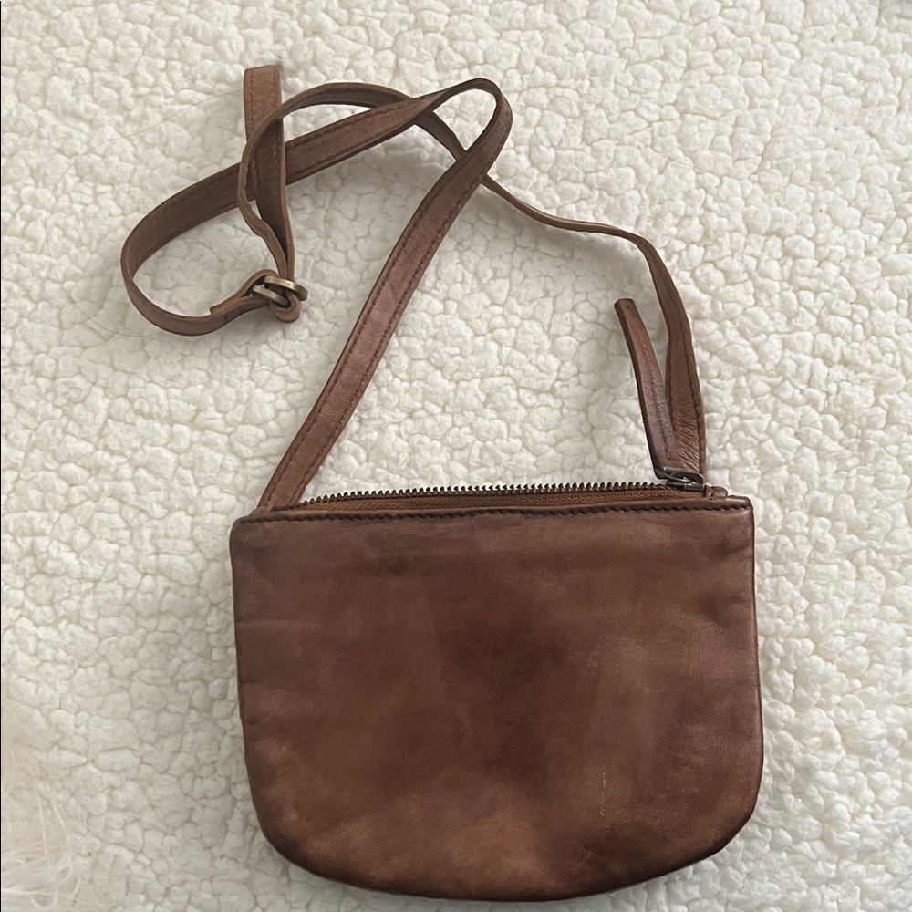 Free People Tan Leather Crossbody Bag